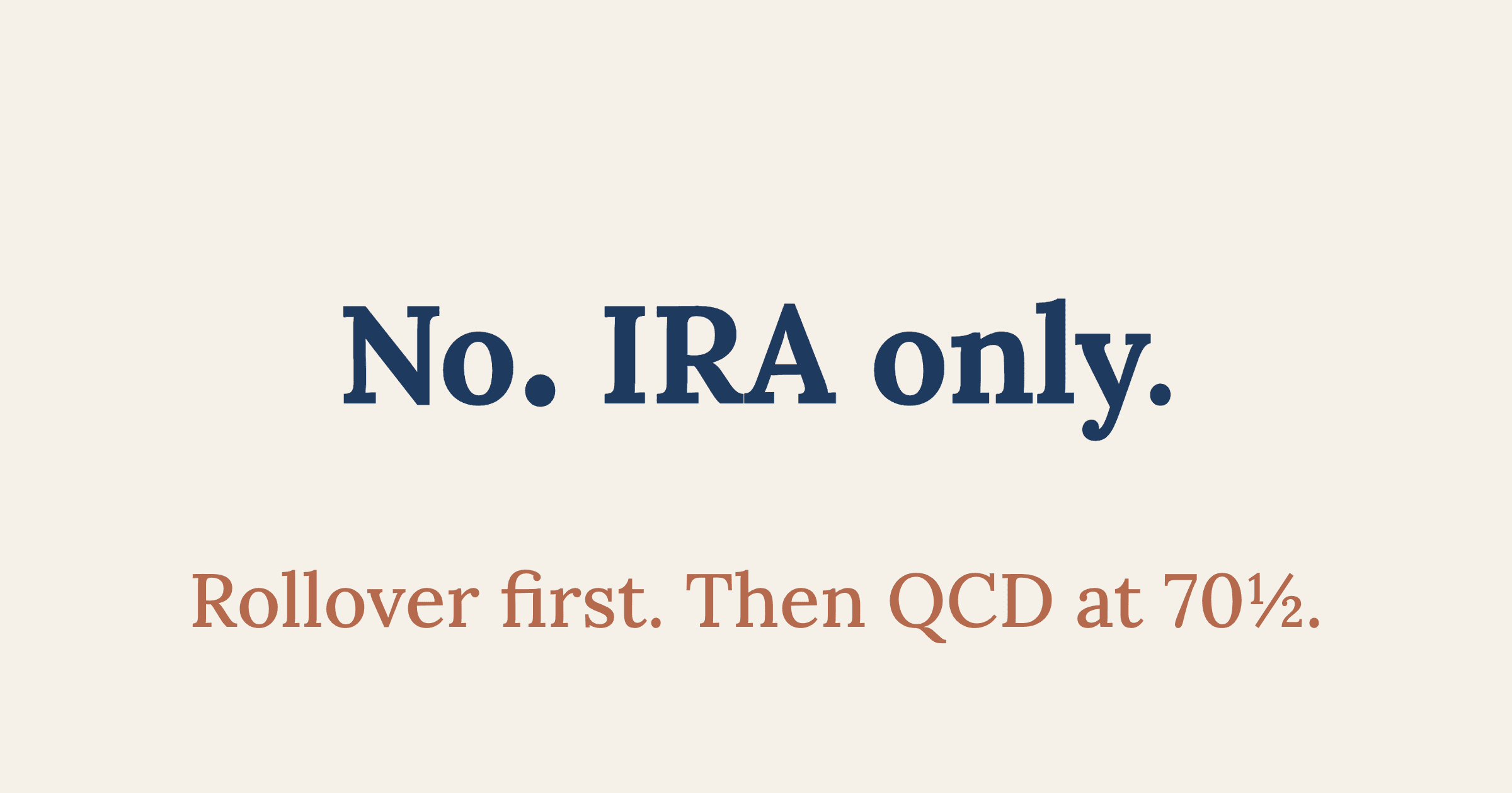 Can You Make a QCD from a 401(k)?