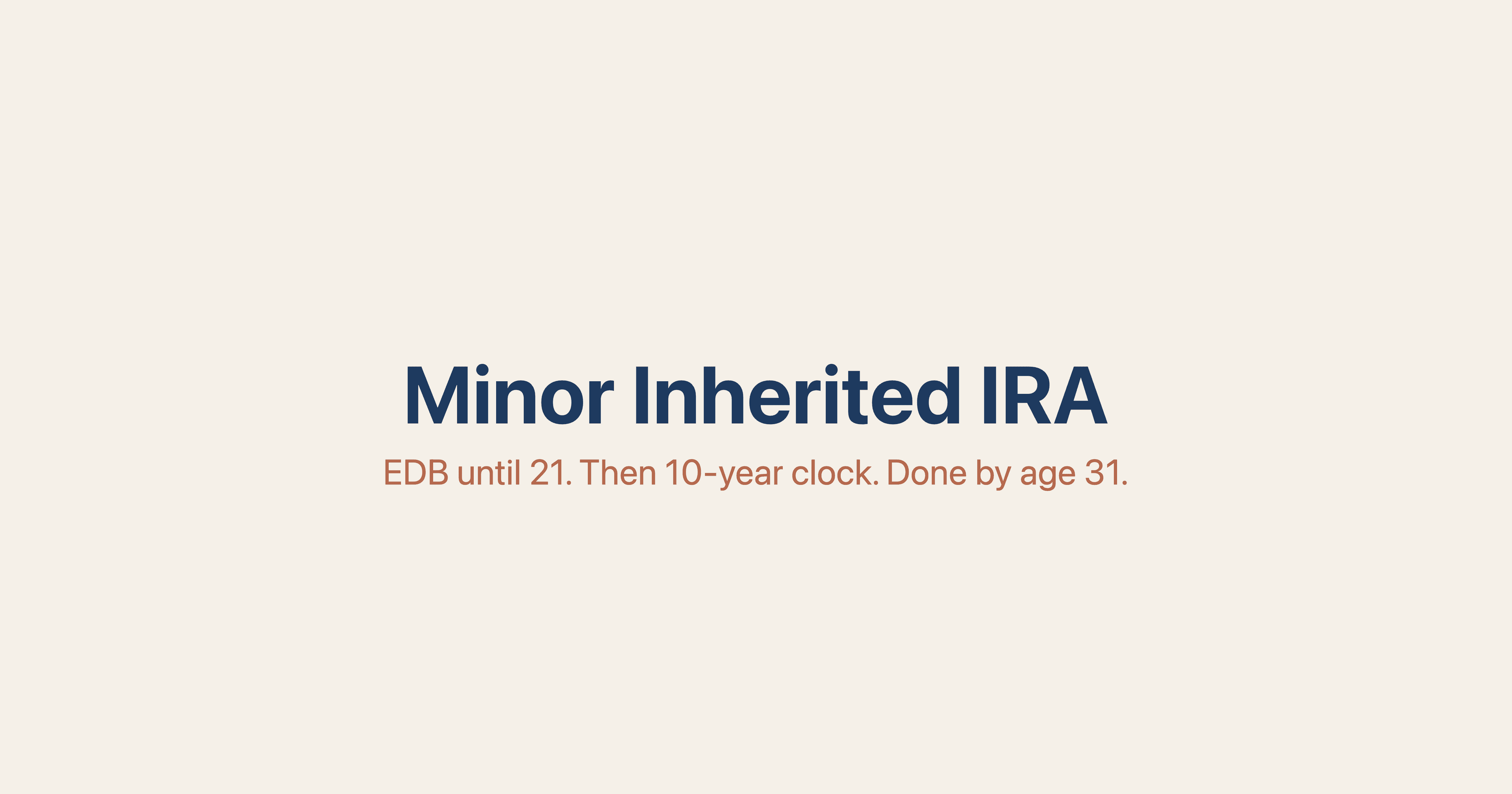 Minor Inherited IRA